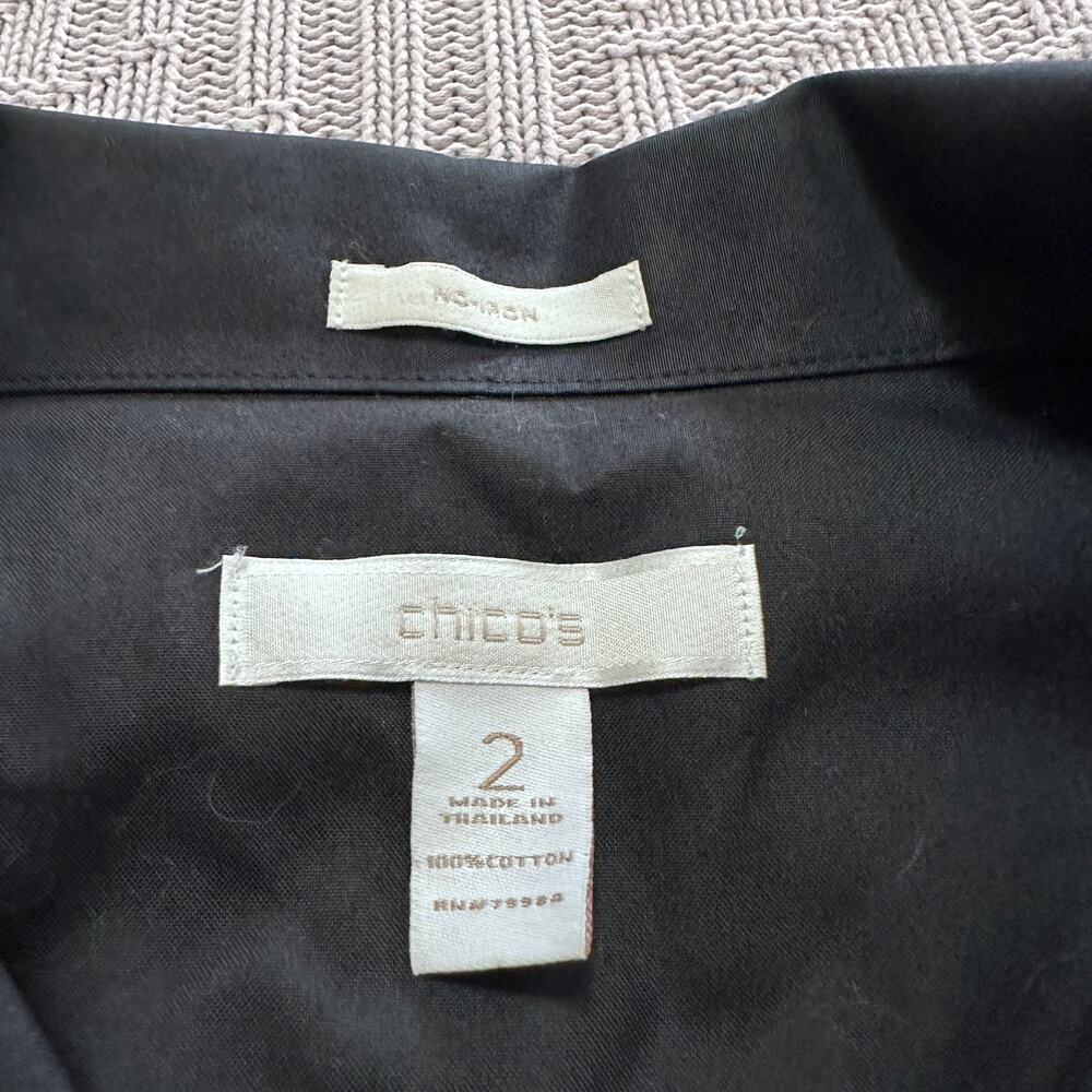 Chico's Solid Black Button Down - image 3